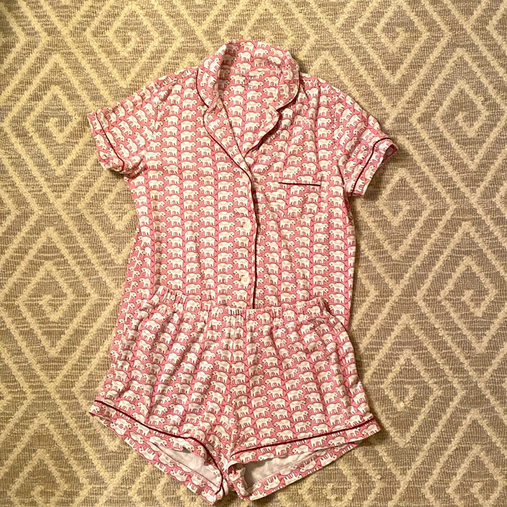 Roller Rabbit polo Hathi pijamas in pink